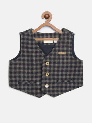 Flannel Waistcoat  With Checked Pattern