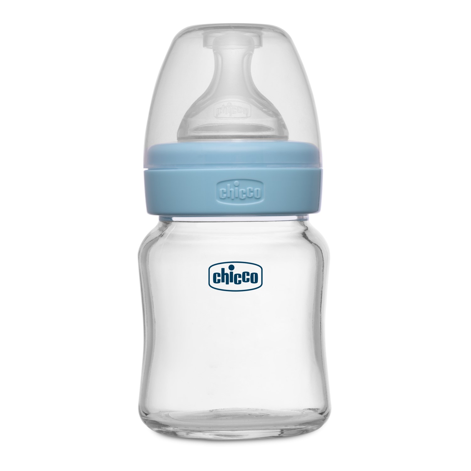 Well-Being Glass Feeding Bottle (120ml, Slow Flow) (Neutral)-Blue